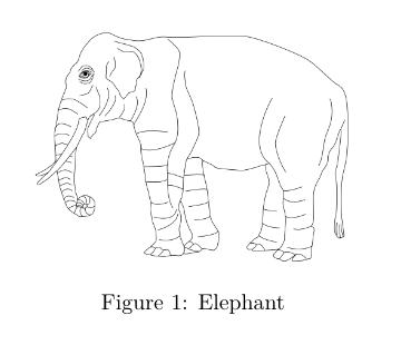 A line drawing of an elephant.